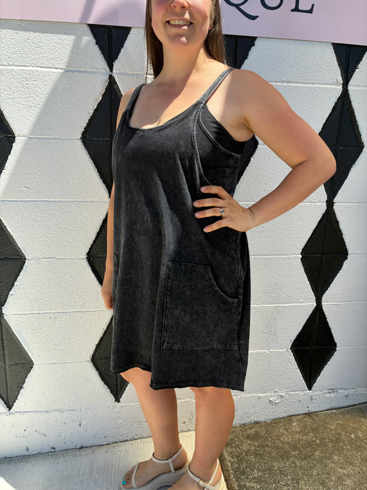 Charcoal Romper Dress
