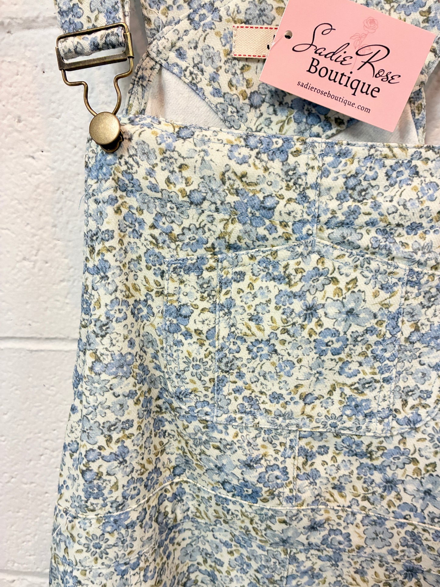 Blue Floral Overall Dress
