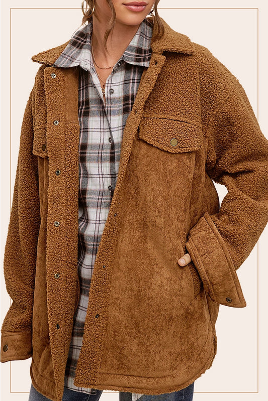 Brown Faux Suede Jacket