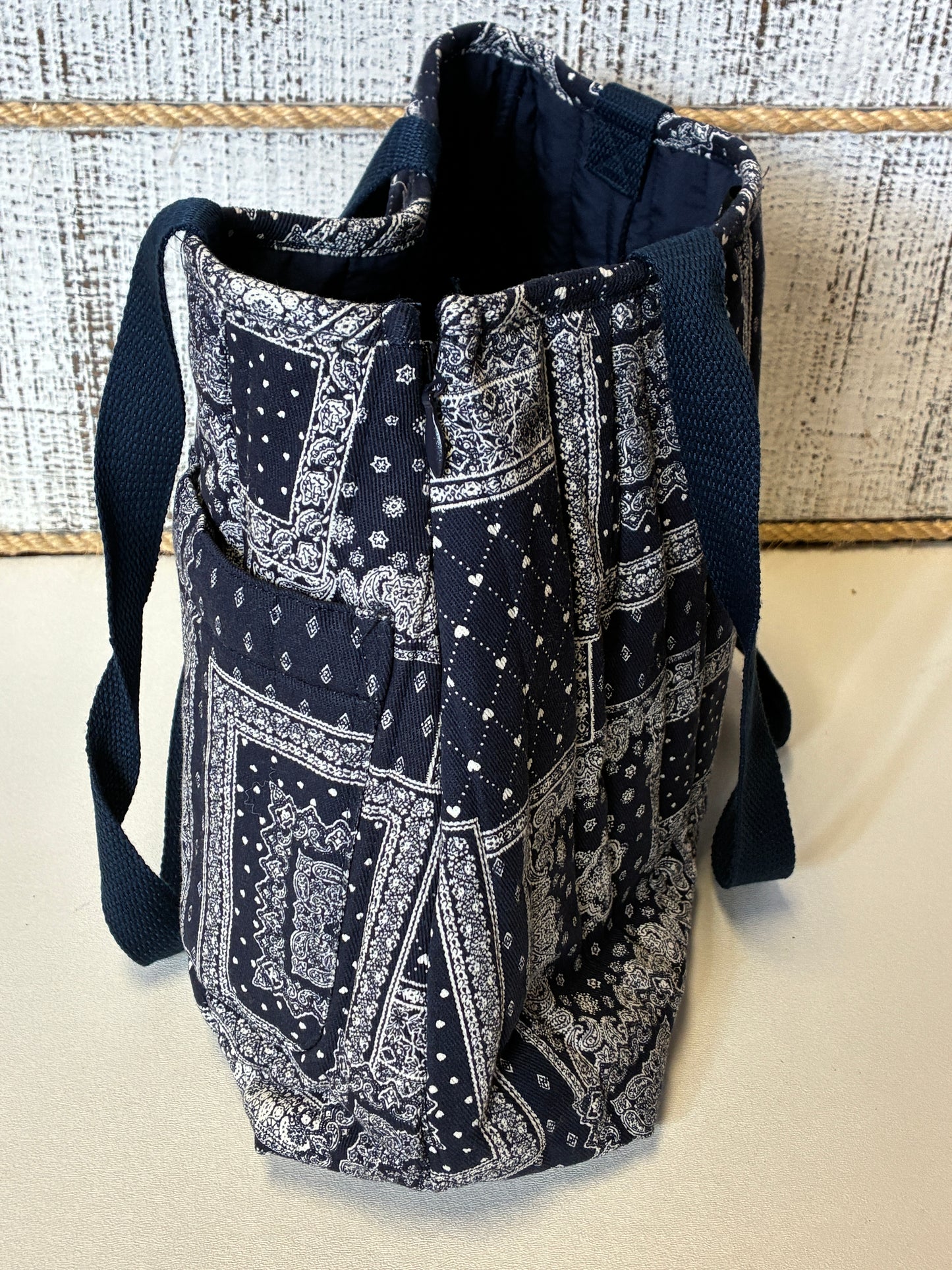 Blue Quilted Tote