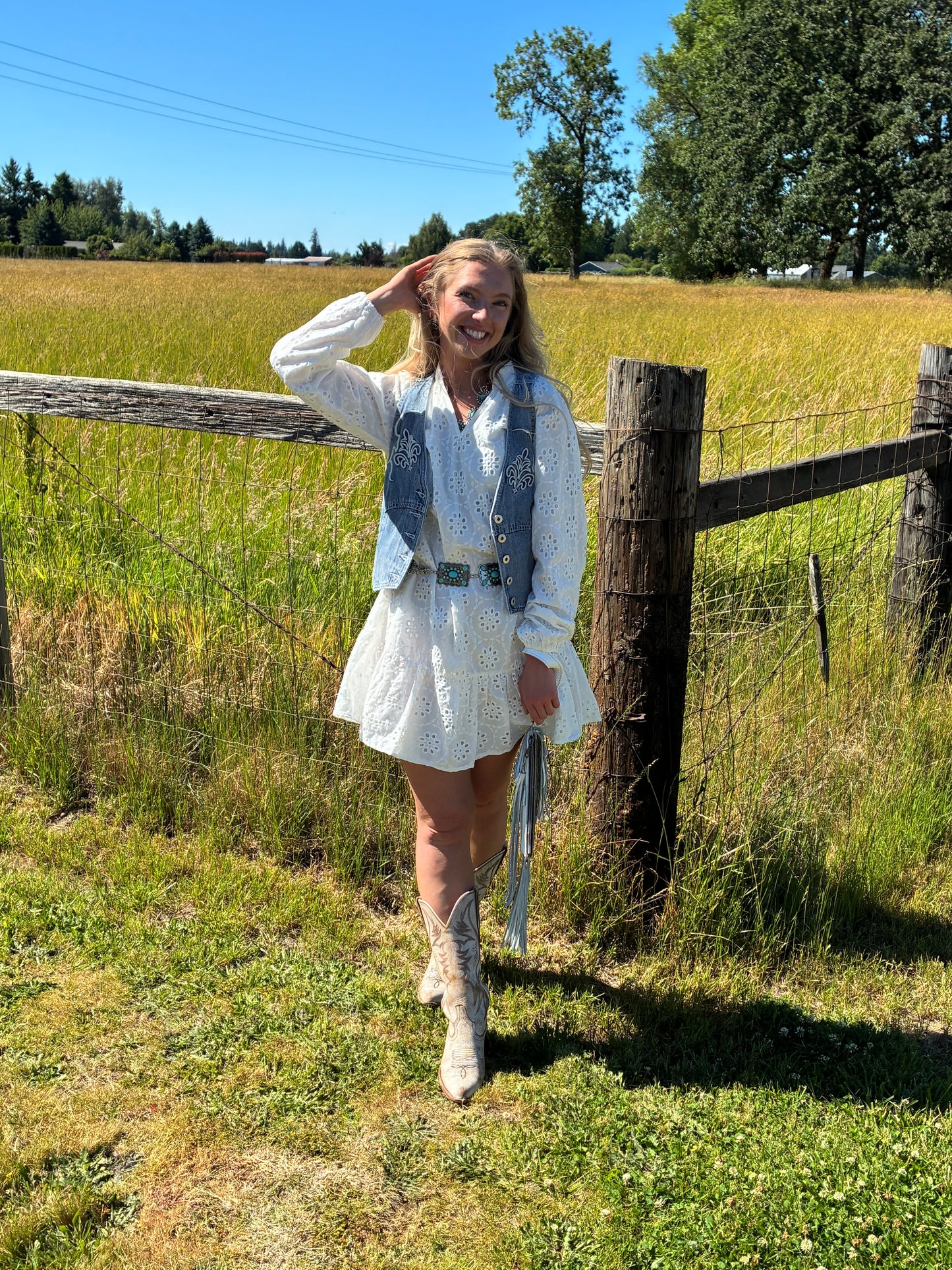 White Embroidered Dress