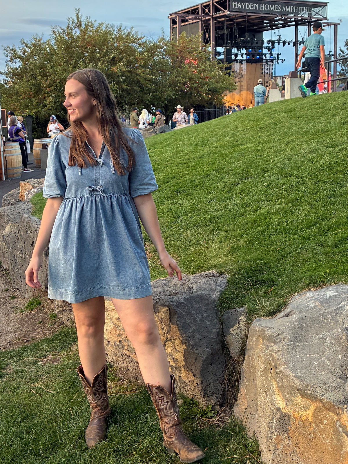 Denim Bow Tie Dress!