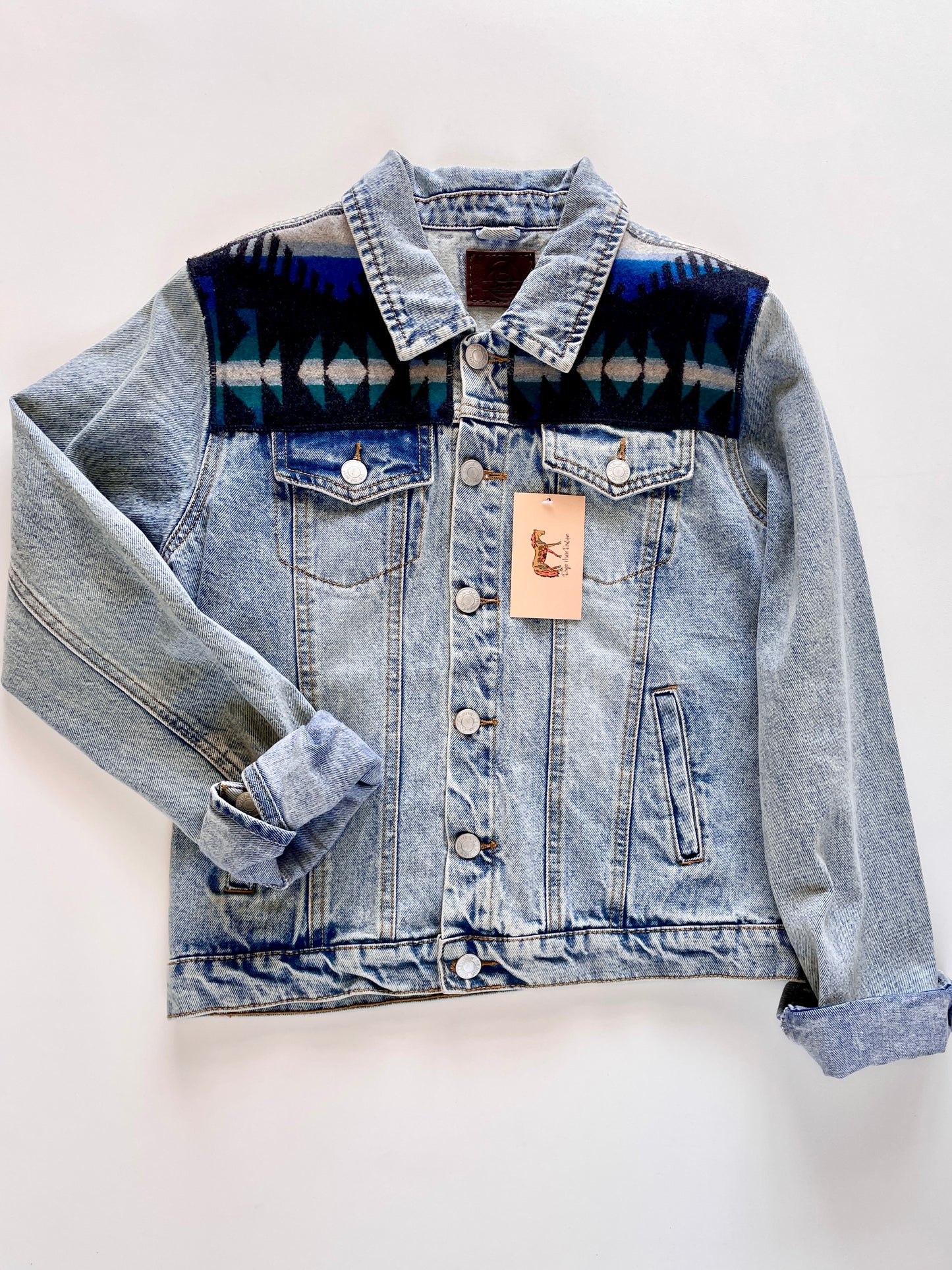 Denim Felt Patch Light Wash Jacket