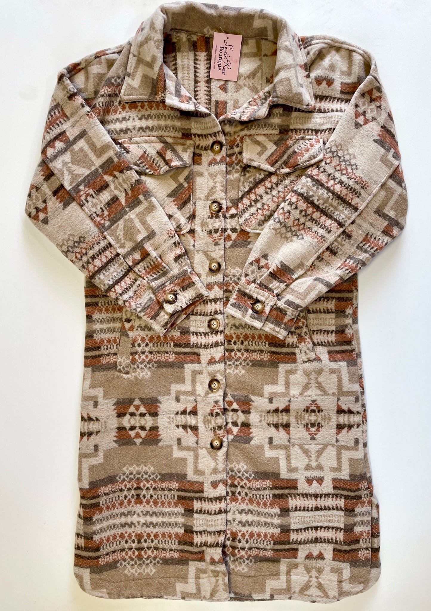Aztec Long Beige Coat