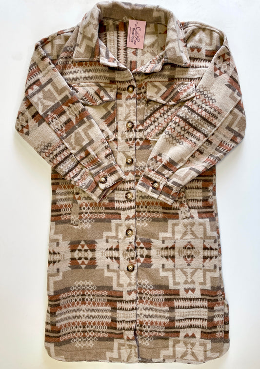 Aztec Long Beige Coat