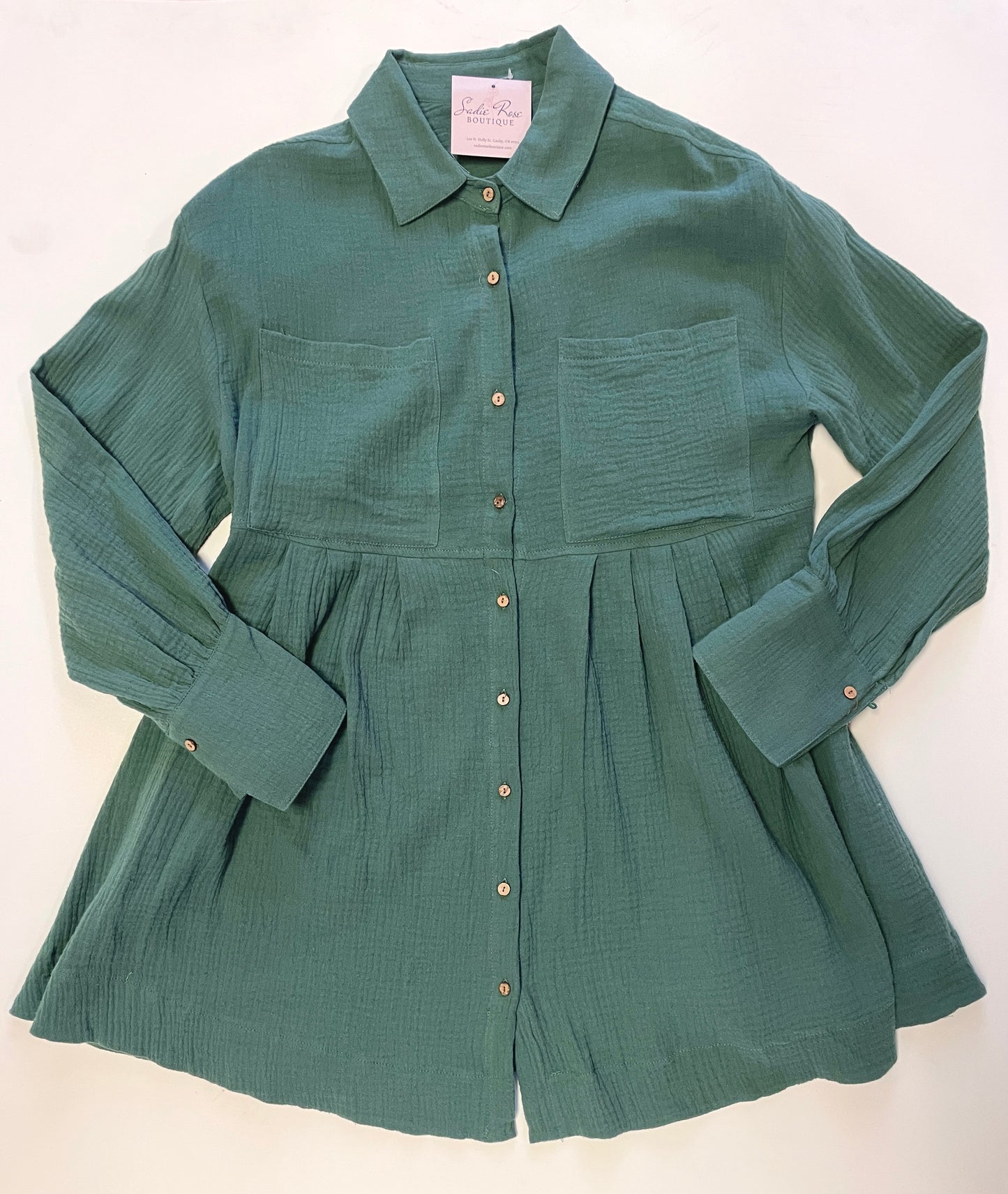 Green Button Down Dress