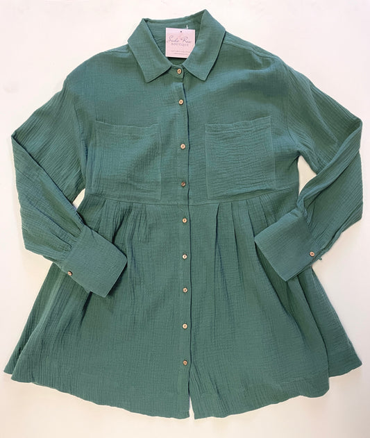 Green Button Down Dress