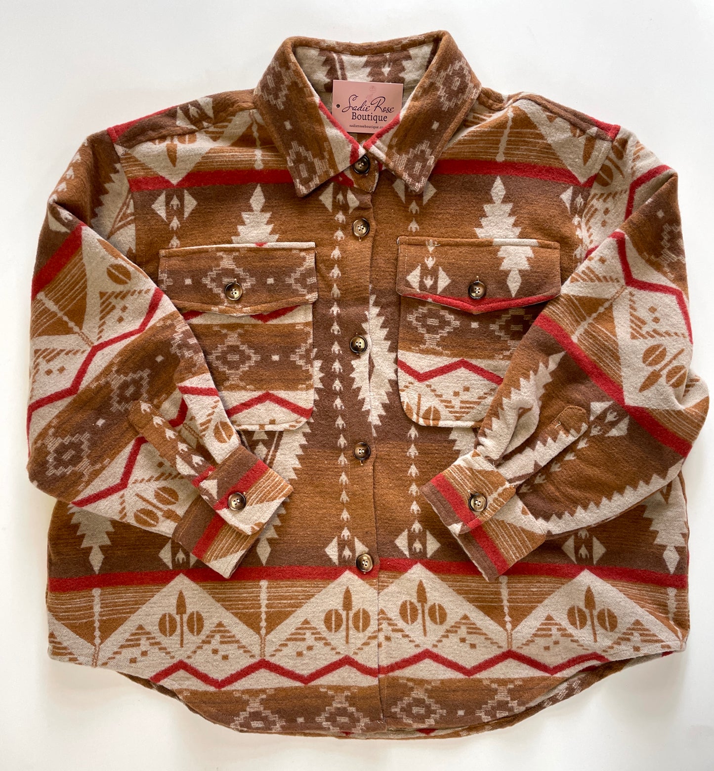 Beige/Brown Aztec Shacket