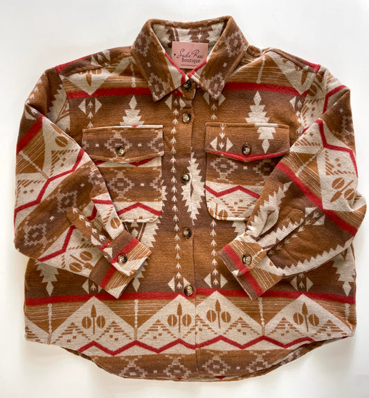 Beige/Brown Aztec Shacket