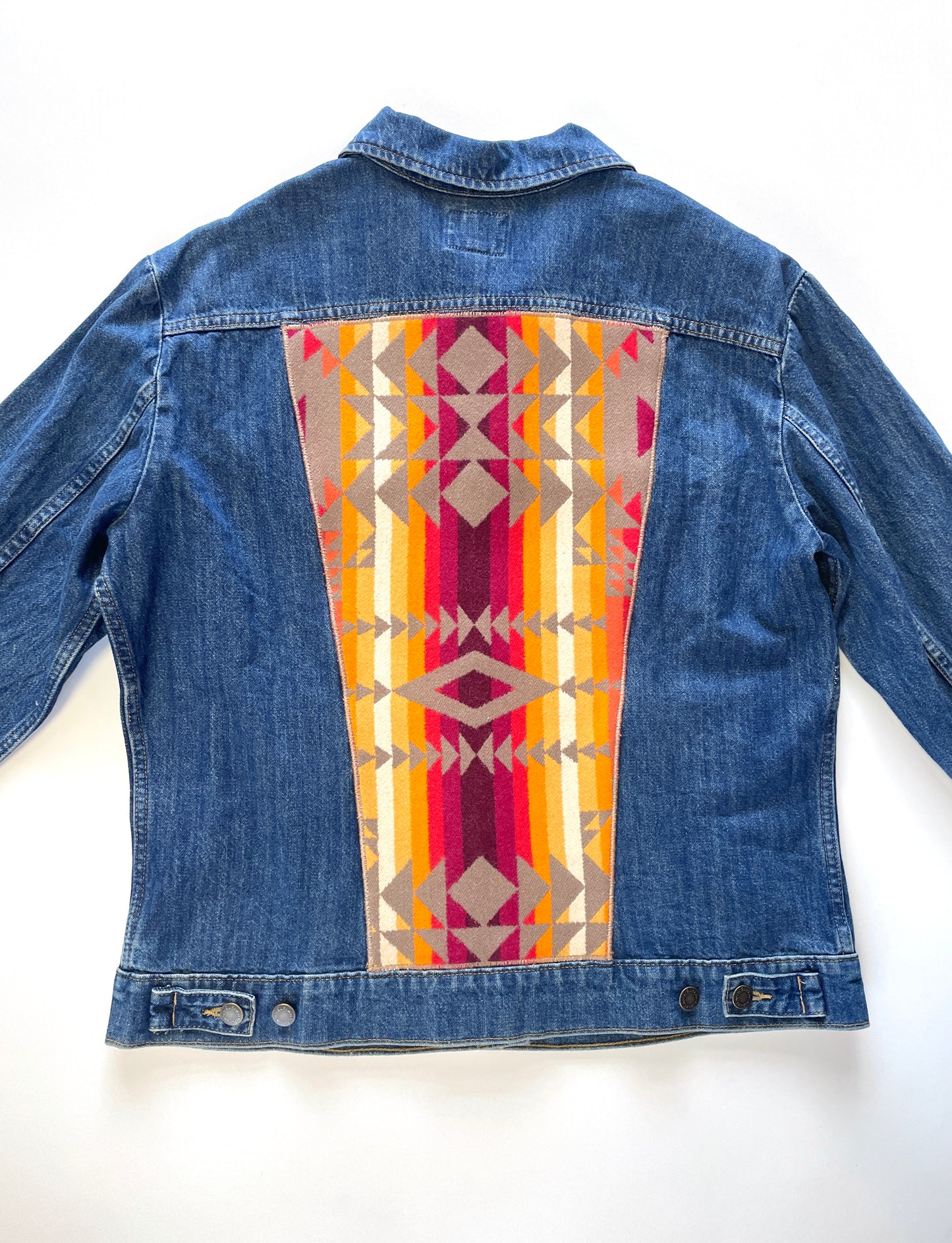 Denim Felt Patch Dark Wash Jacket