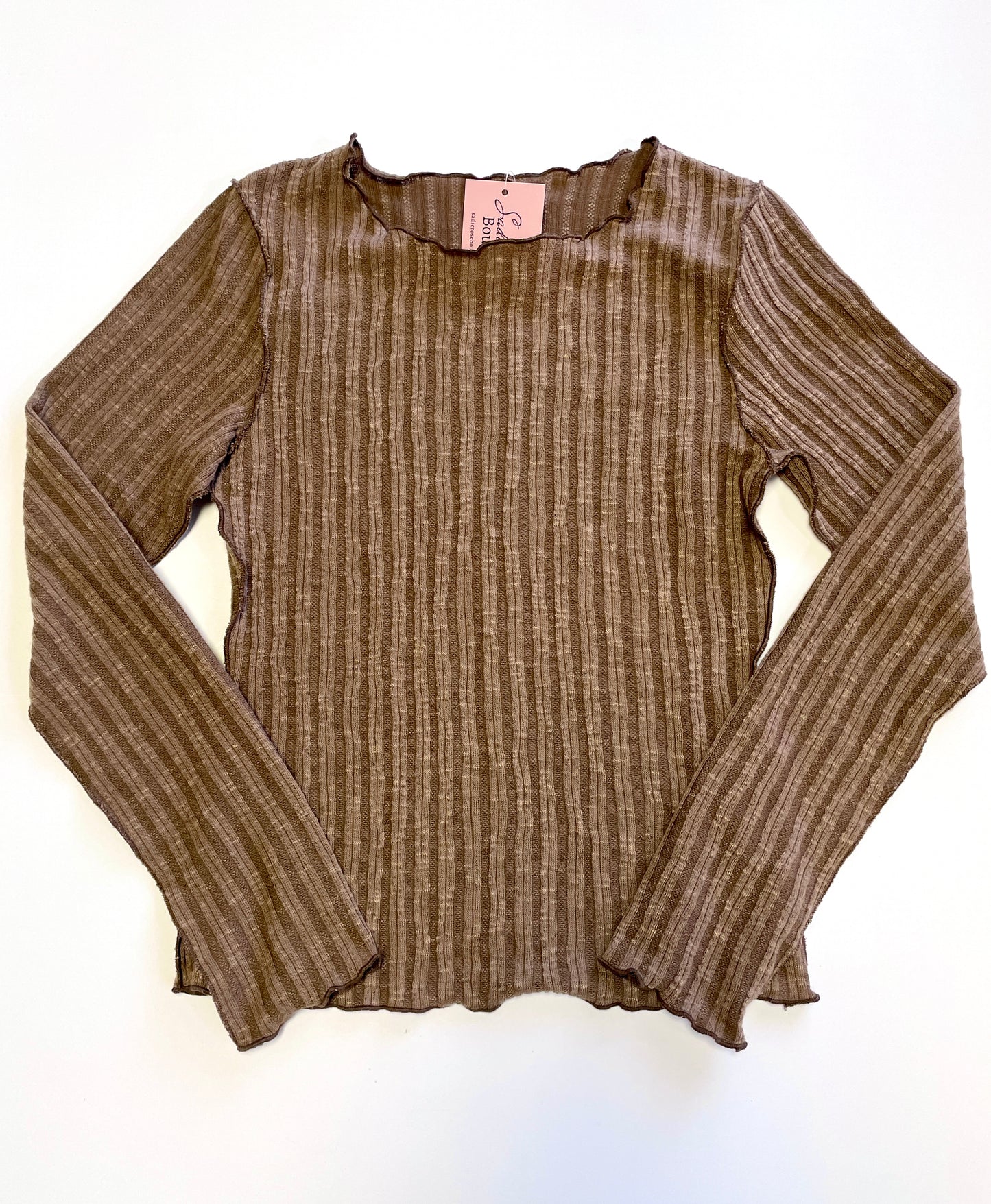 Brown Ribbed Long Sleeve