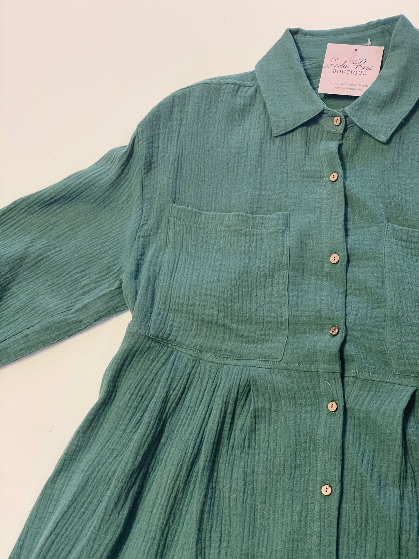 Green Button Down Dress