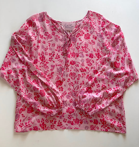 Pink Floral Print Longsleeve Shirt