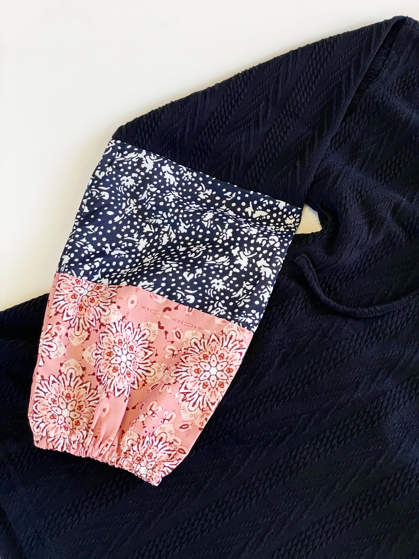 Black & Pink Longsleeve Patterned Shirt