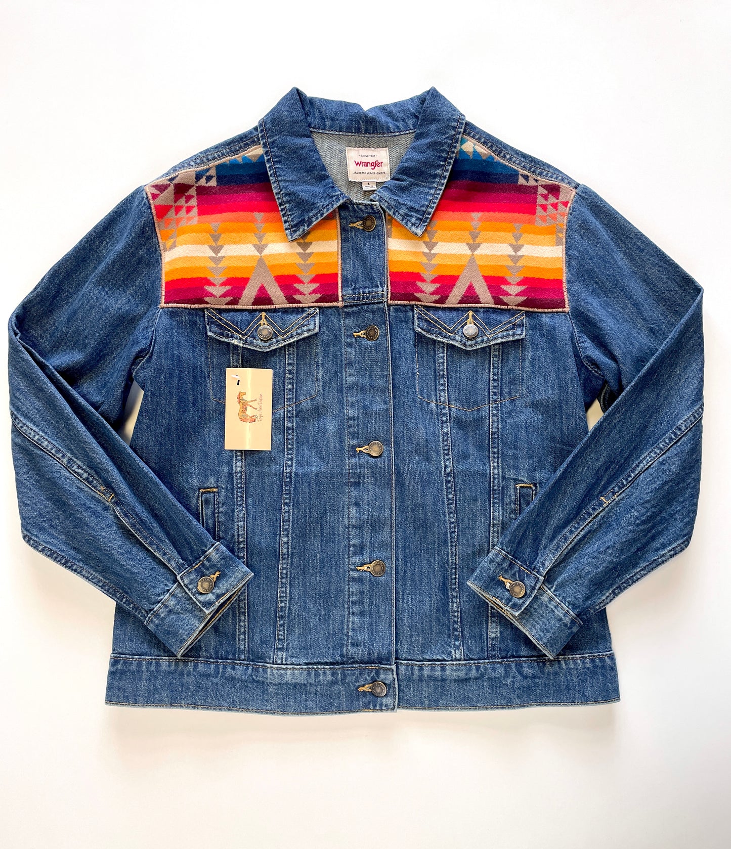 Denim Felt Patch Dark Wash Jacket