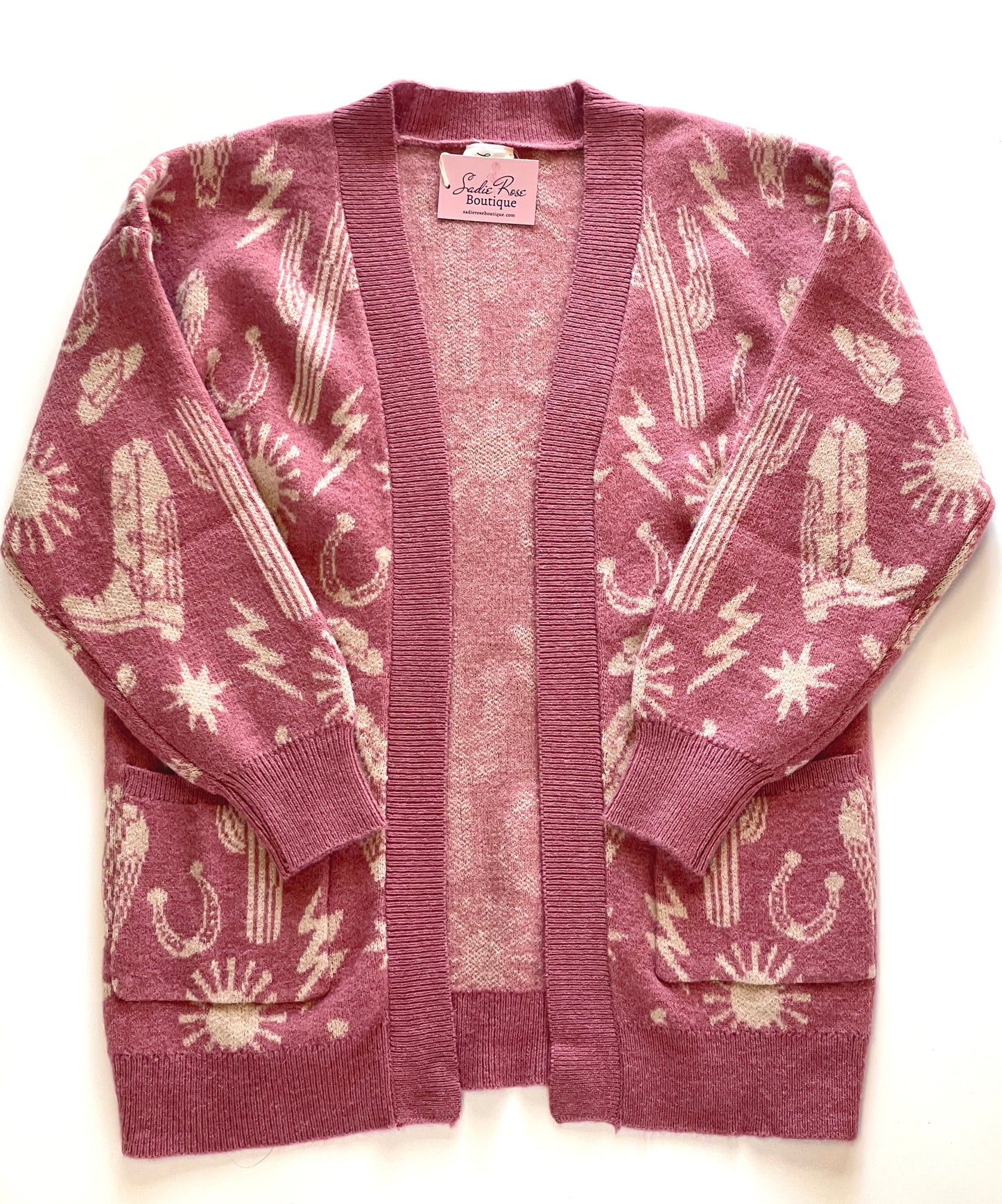Pink Western Cardigan