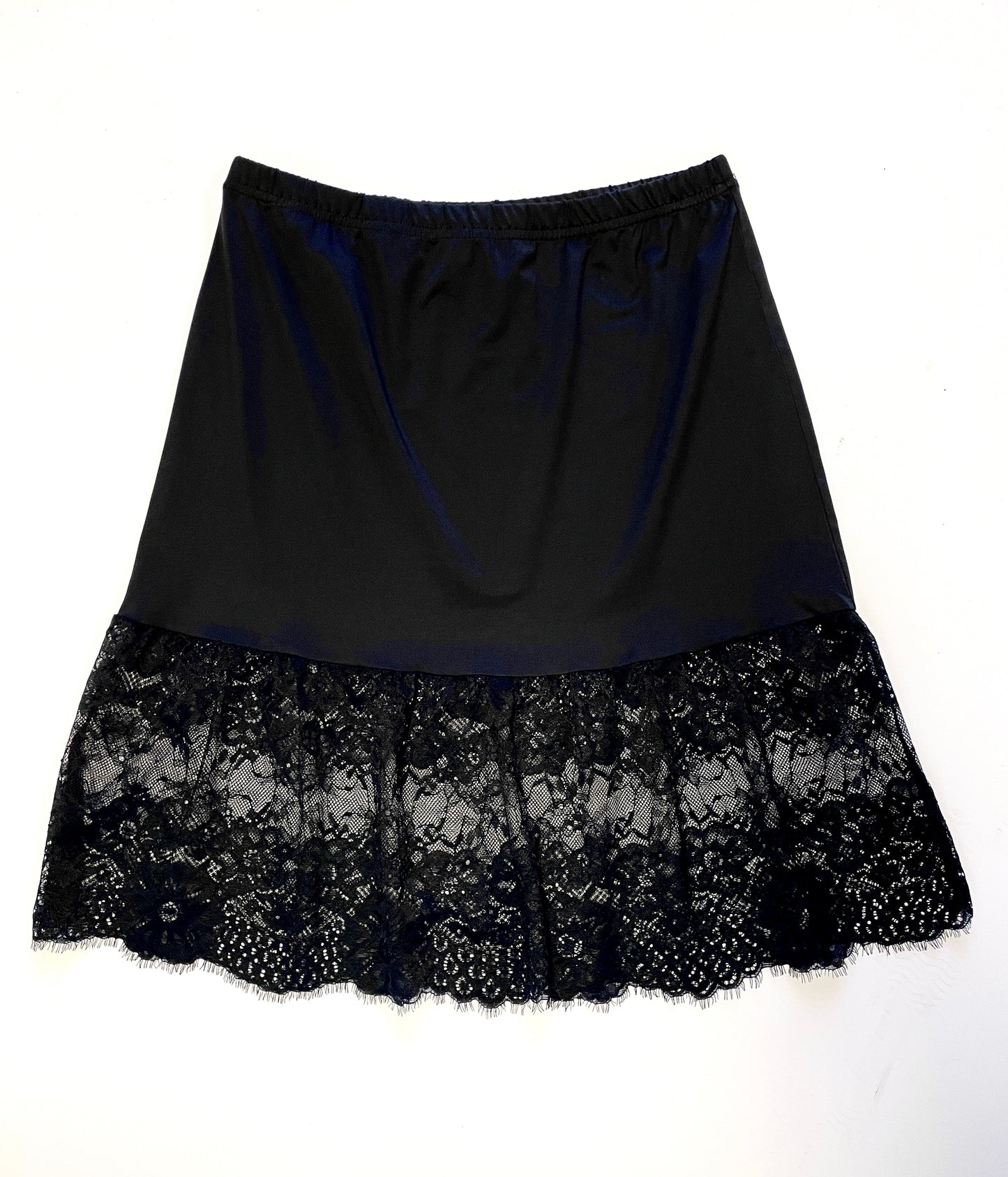 Black Lace Slip Skirt
