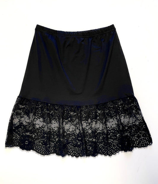 Black Lace Slip Skirt