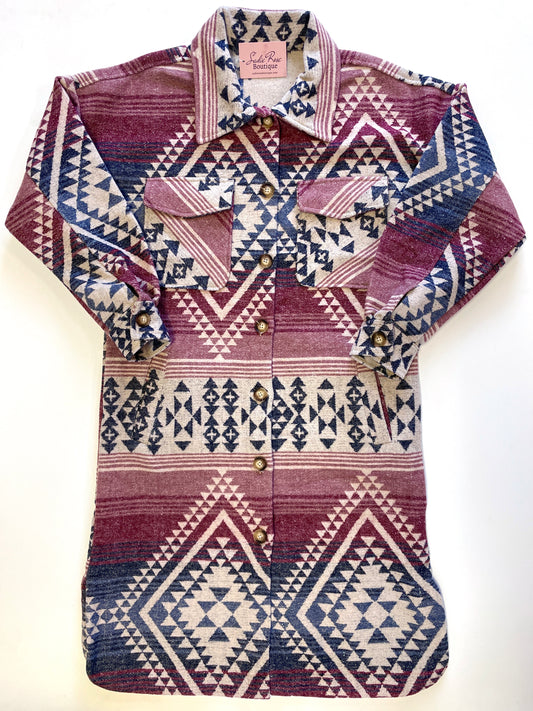 Aztec Long Purple Coat