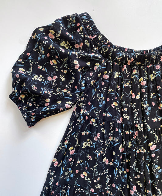 Short Black Floral Dress