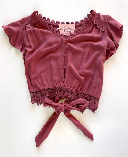 Pink Button Down Tie Shirt