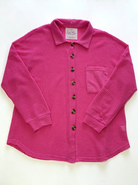 Pink Waffle Knit Jacket