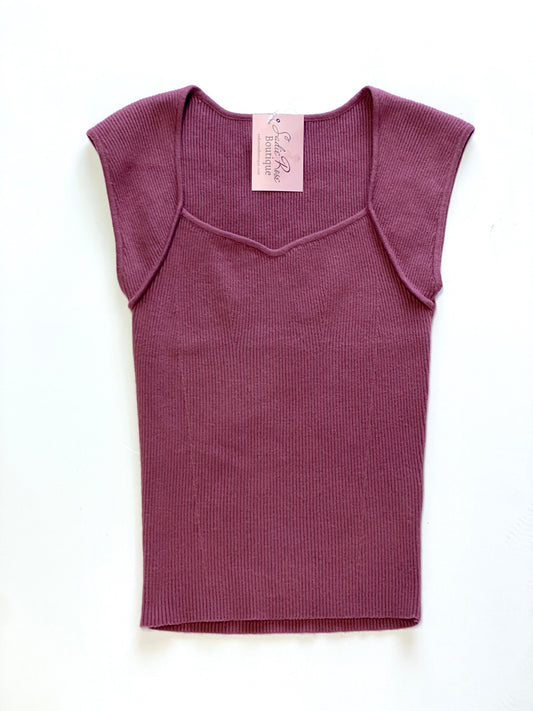 Mauve Ribbed Tank