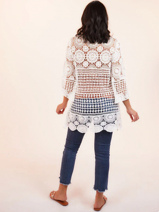 White Crochet Lace Tunic