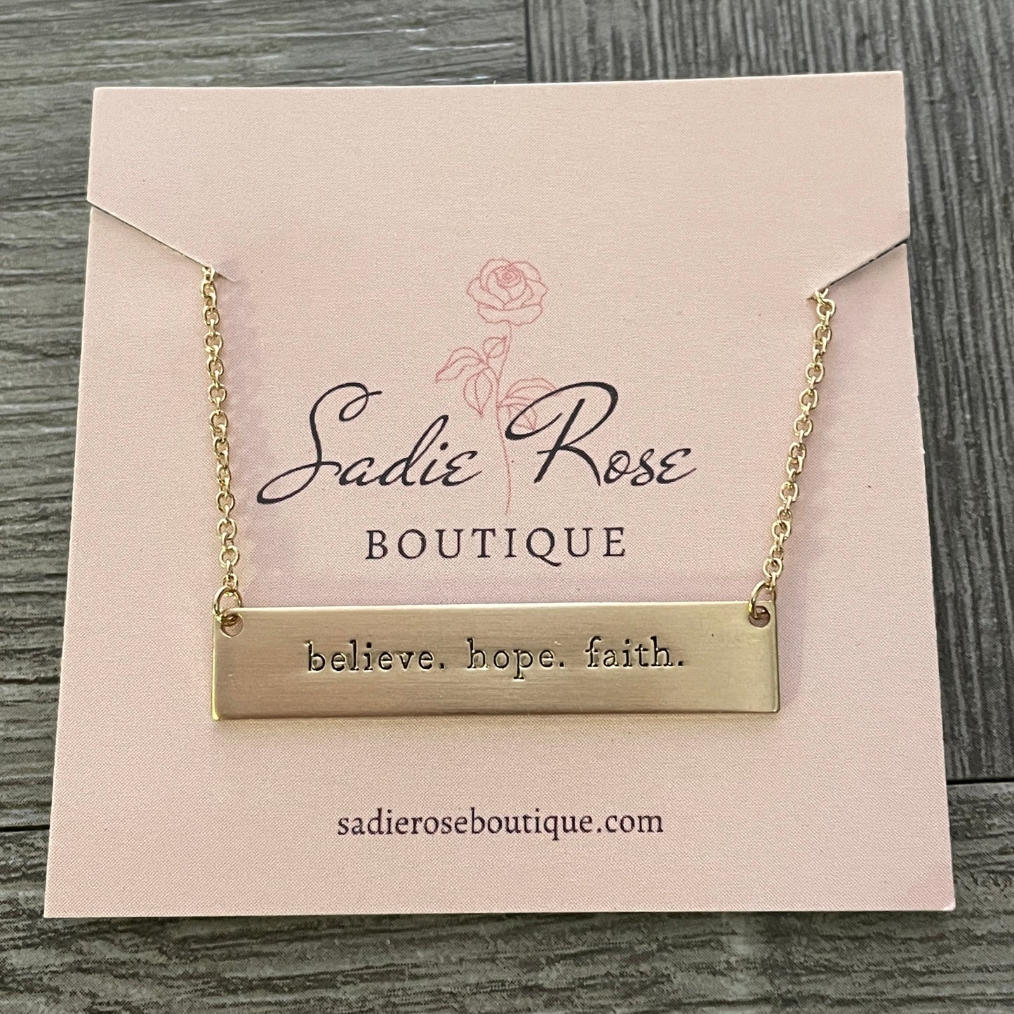 Believe. Hope. Faith. Necklace