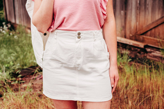 White Denim Skirt