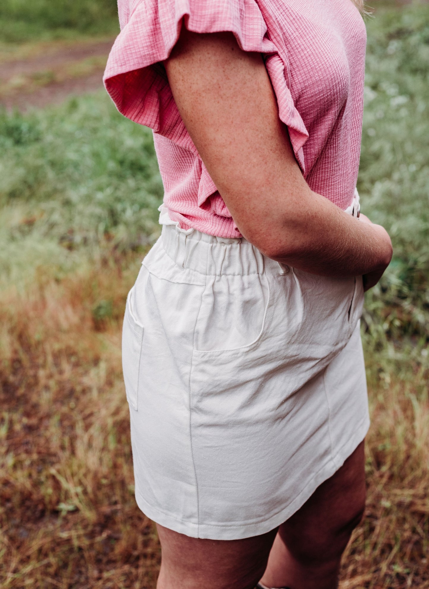 White Denim Skirt